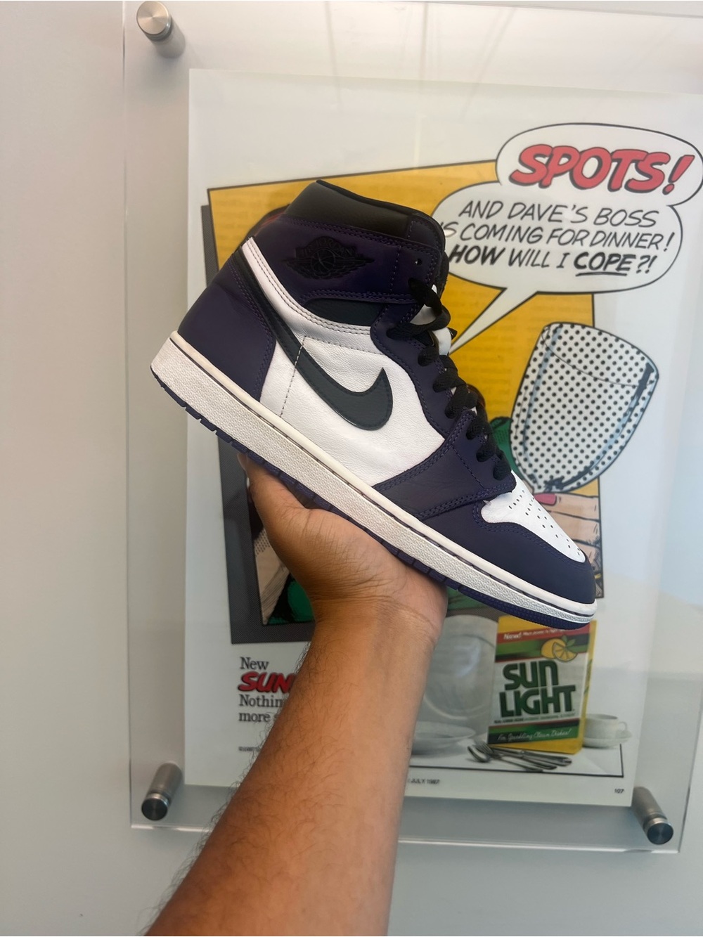 Air Jordan court purple retro 1 size 10 used